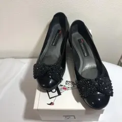 コンポジション 9 ブラック フラットシューズ 23.5cm