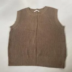 ローリーズファーム　ブラウンノースリーブニット