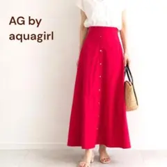 【美品⭐️M】AG by aquagirl ロングフレアスカート レッドのサムネイル