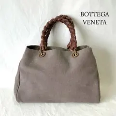 BOTTEGA VENETA トート バッグ レザー キャンバス ショルダー