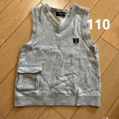 COMME CA ISM グレー Vネックベスト 110A