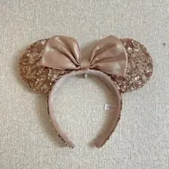 ミニー耳　スパンコール　カチューシャ ピンクゴールド