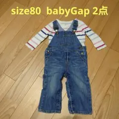 baby Gap 長袖Tシャツ、オーバーオール 2点セット