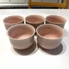 桜色 淡いピンク 陶器 湯飲み 5個セット