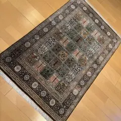 ペルシャ絨毯 クム マラゲ産 シルク100% 手織り 132×199cm 絹 - メルカリ
