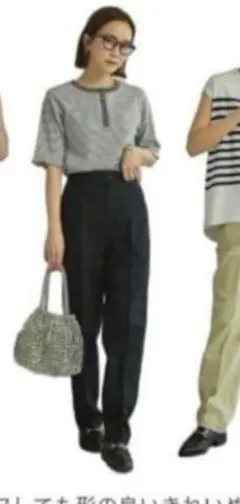 しまむら 田中里奈 mysa closet ベイカーパンツ M 黒