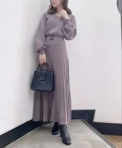 dazzlin ダズリン プリーツカシュクールロンスリワンピース