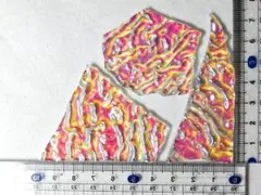 m*e様 ダイクロガラス 透明 オレンジ系 3枚組 端材品 3.5mm厚