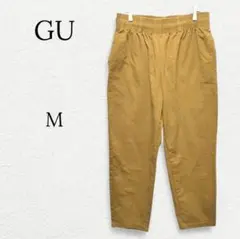 1120【GU】シェフパンツ 丈標準 ウエストゴム ブラウン M カジュアル古着
