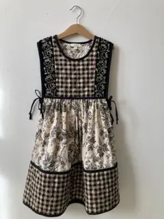 Bonjour Diary ボンジュールダイアリー　キルティングワンピース　8y