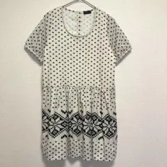○アパートバイローリーズ チュニック ワンピース アイボリー 黒 M 半袖のサムネイル