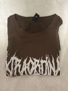 S メンズ　ブラウン　ロック　Tシャツ