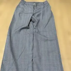 LOWRYS FARM チェック柄 ワイドパンツ グレー系