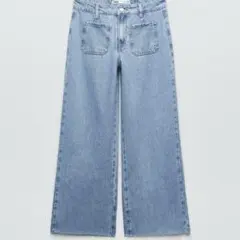 値下げ・ZARA Z1975 WIDE-LEG HIGH-RISE デニムパンツ