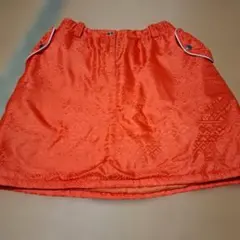 さ*る様 オレンジ 幾何学模様 レディーススカート　Lサイズ