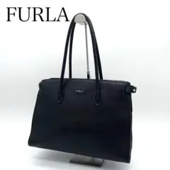 FURLA ハンドバッグ　ブラック　レザー　ショルダーバッグ