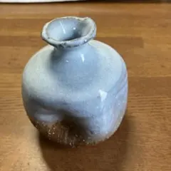 萩焼 一輪挿し 青灰茶色