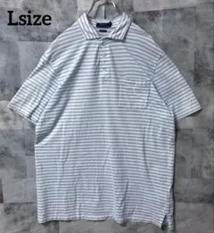 POLO RALPH LOUREN Lsize 半袖ポロシャツ 刺繍ロゴ 水色のサムネイル