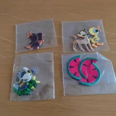 check&stripeさんのアップリケ４袋セット③