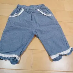 レース付きデニムハーフパンツ 120