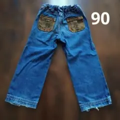 TOMMY HILFIGER 迷彩ポケットデニムパンツ 　90