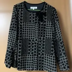 Belleartecsノーカラーブラウス13号　リボン　タグ付き　トーベル