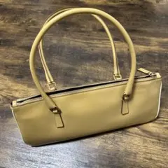 PRADA ベージュ レザー ハンドバッグ