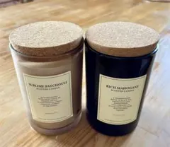 H&M アロマキャンドル2個セット（パチョリ・マホガニー）