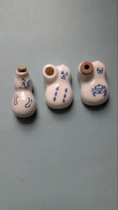 崎陽軒　ひょうちゃん陶器醤油入れ3個のサムネイル
