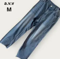 a.v.v. 美脚 ストレートデニム M ライトブルー カジュアル ストレッチのサムネイル