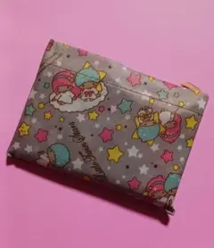 キャラクターエコバッグ　大容量　軽量　折り畳み　キキララ　リトルツインスターズ