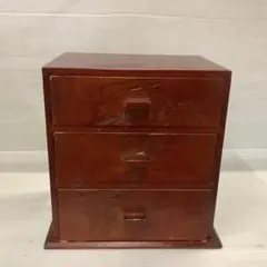 【最終値下げ】昭和レトロ　木製3段小物入れ