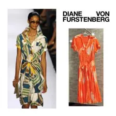ダイアンフォンファステンバーグ　プリントドレス　稀少　レア物　シルクワンピース