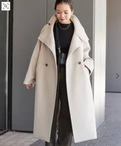 新品タグ付✨️B.C STOCK ウール ロングコート ベージュ ゆったり セール】ビシュウメルトンフレアーコート（その他アウター）｜B.C