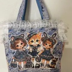 コヤンイサムチョン　ねこちゃんだらけカゴバック　ハンドメイド コヤンイサムチョン ねこちゃんだらけカゴバック ハンドメイド - メルカリ