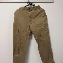 ベージュ チノパン フロントボタン
