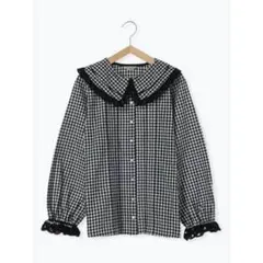 【未使用新品】Samansa Mos2綿麻ピンタックバテンレースブラウス