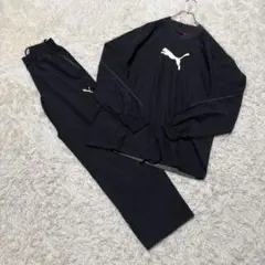 良品✨PUMA ナイロン ジャージ ピステ セットアップ ロゴ 黒 M
