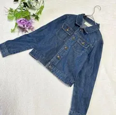 【ショコラフィネローブ】デニムジャケット　ブルー青　インディゴ　Ｍ