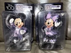 ディズニー100周年限定希少ハッピーくじＢ賞ミッキーミニーフィギュア新品未開封