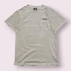 STUSSY ステューシー プリントロゴ ポケットTシャツ S 1点物