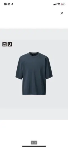 UNIQLO U ニットTシャツネイビーLサイズ　ユニクロ　GU