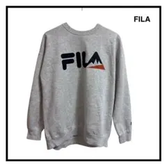 ★【FILA】　トレーナー　スウェット　裏起毛　グレー　Mサイズ