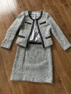 MICHIKO ツイード風スーツセット XS グレー/ブラック