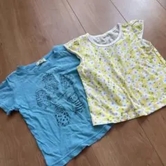 ハッシュアッシュ他ベビーTシャツ 2枚セット フクロウ 花柄のサムネイル