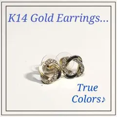 【K14 ゴールドスタッドピアス】