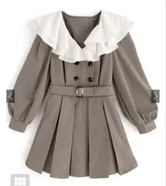 GRL チェック柄フリルカラープリーツミニワンピース