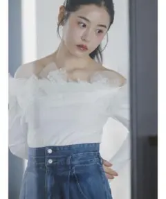 dazzlin オフショルリボンカットトップス