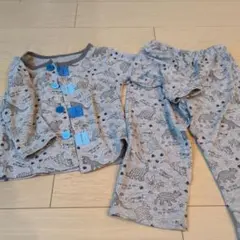 恐竜柄グレーコットンパジャマ