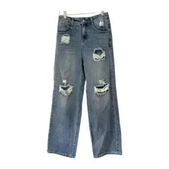 Dazy　ダメージデニムパンツ　ジーパン　ダークブルー（M）